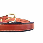 Canvas and leather belt - Oak Bark and Navy
