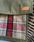 Blanket - waxed cotton and wool - Olive